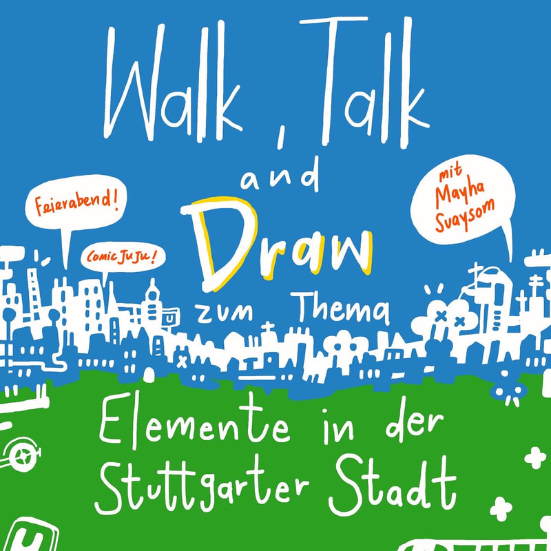 Zeichenworkshop beim Spaziergang in verschiedenen Vierteln in Stuttgart